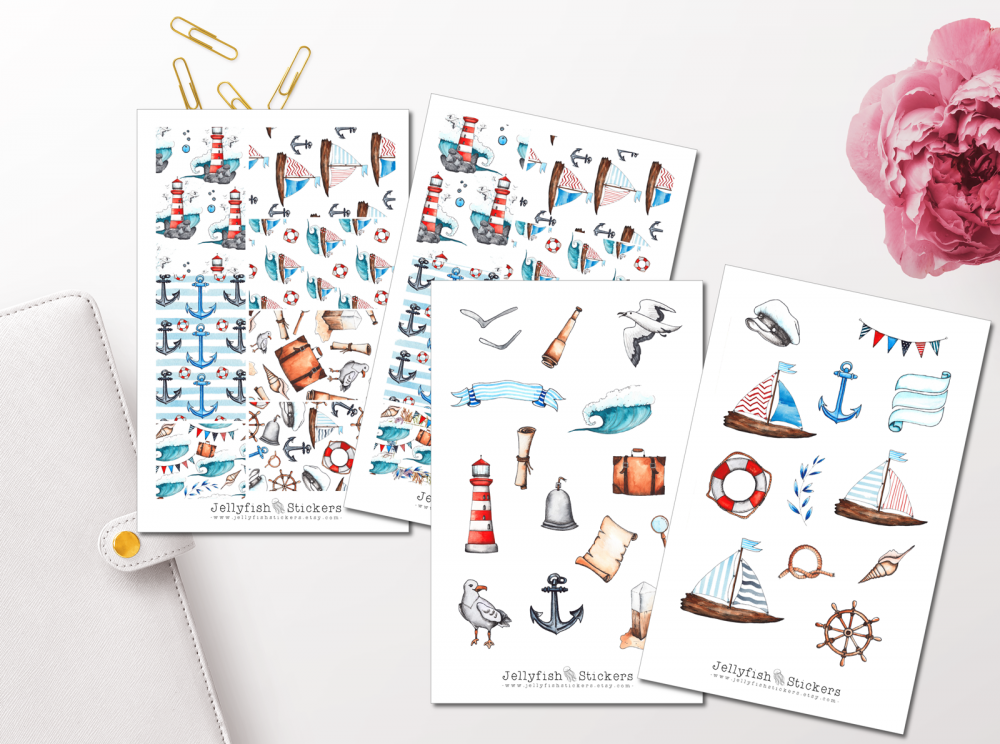 Maritime Seagulls Sticker Set